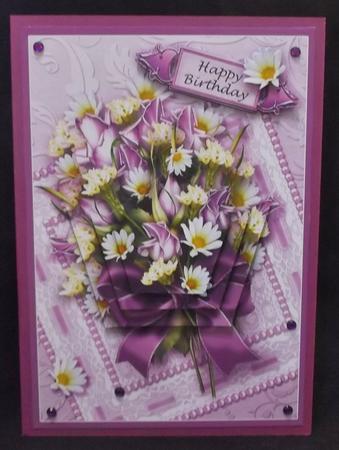 Lavender Bouquet on a Lace Mat, Polygon Pyramage by Suzi Cooper