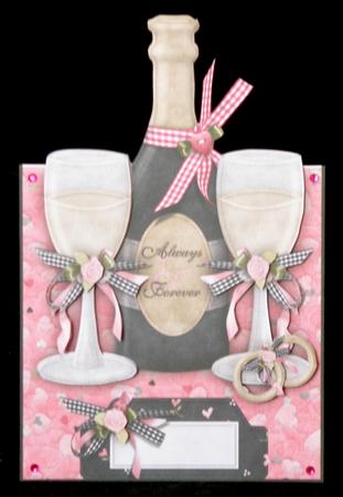 Wedding or Anniversary Champagne Over the Edge Card by Suzi Cooper