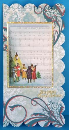 Christmas God Rest Ye Merry Gentlemen Scallop Dl Card by Suzi Cooper
