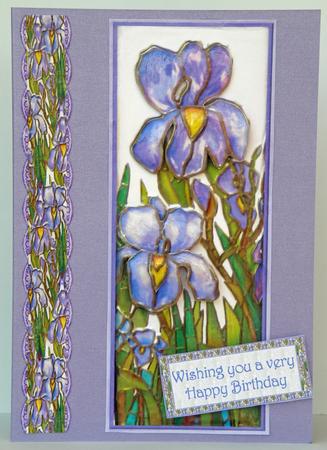 'embossed Metal' Irises by Suzi Cooper