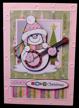 Banjo Snowman Christmas Topper by Suzi Cooper