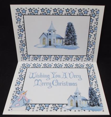 Church in the Snow with Snowman A5 Insert by Suzi Cooper