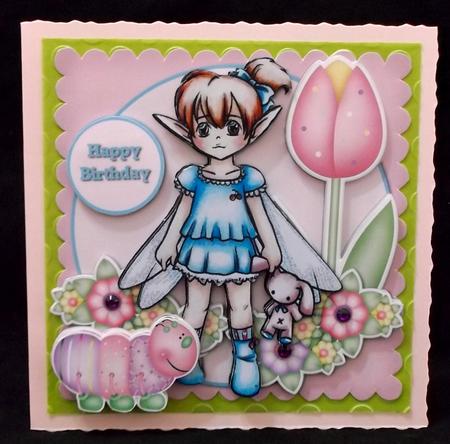 Fairy with Bunny and Caterpillar by Suzi Cooper