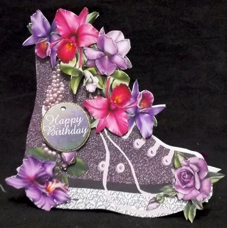 Purple Glitter Converse Boots Plus Gift Card by Suzi Cooper