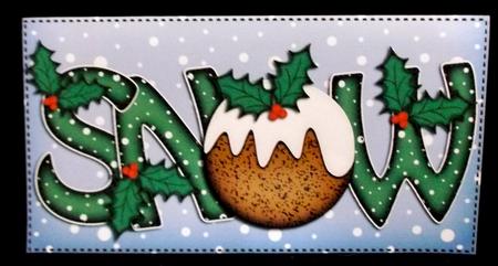 Xmas Snow with Puddings Money or Gift Wallet and Card by Suzi Cooper