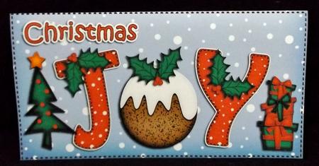 Xmas Joy with Puddings Money or Gift Wallet and Card by Suzi Cooper