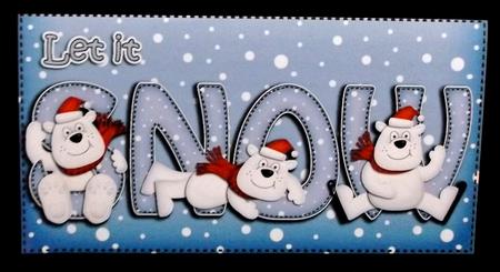 Xmas Let It Snow Polar Bear Money or Gift Wallet and Card by Suzi Cooper