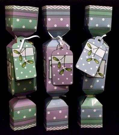 3D Mistletoe Christmas Cracker Boxes by Suzi Cooper