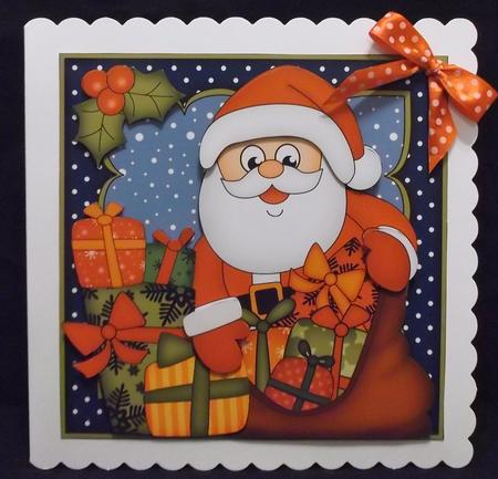 8x8 Xmas Santa's Sack Mini Kit 3D Decoupage by Suzi Cooper