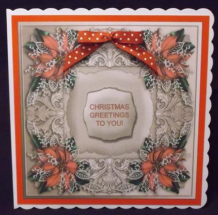 Christmas Red Poinsettias Quick Card Front by Suzi Cooper