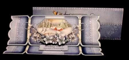 Large Dl Christmas Cracker Easel Card Kit Winter Hamlet by Suzi Cooper