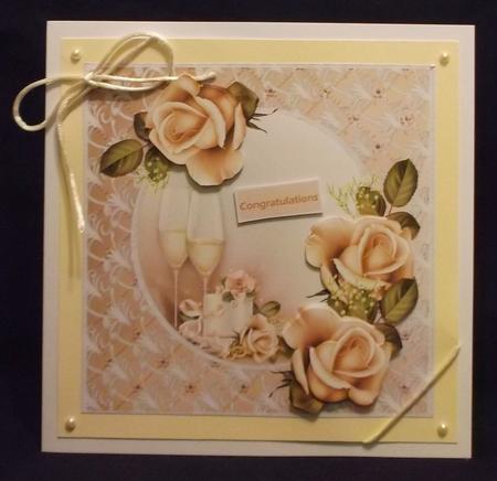 Wedding Rose Card with Decoupage by Suzi Cooper