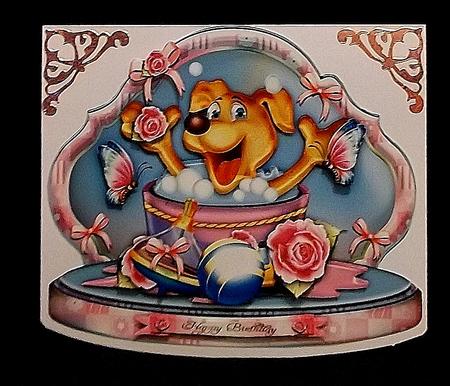 Puppy Bath Time Card for Kids by Suzi Cooper