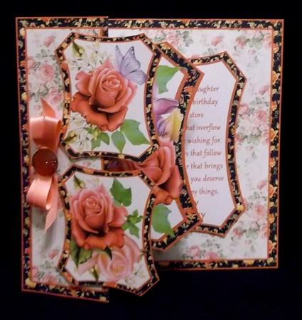 Fold Back Pop-up Vintage Roses Daughter Birthday by Suzi Cooper