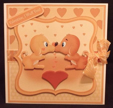 I Wuff You Valentine, Mini Kissing Dog Card Kit by Suzi Cooper