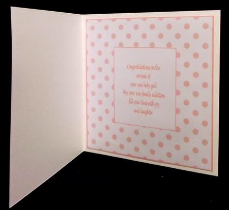 New Baby Girl 7x7ins Insert by Suzi Cooper