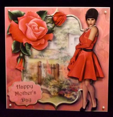 Ladies Day with Deep Pink Roses 8x8 Mini Kit by Suzi Cooper