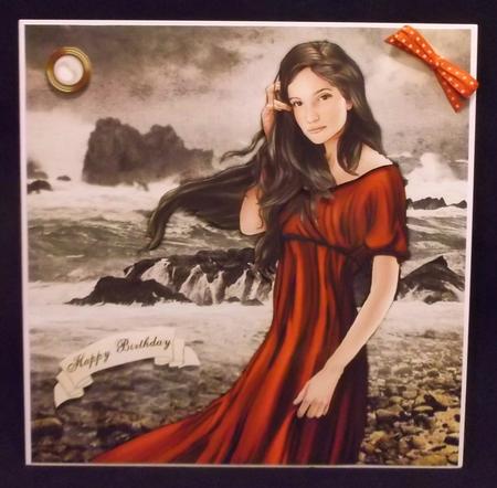 Lady Guinevere (red) 8x8 Quick Card by Suzi Cooper