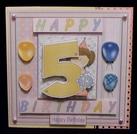 Happy 5th Birthday 8x8ins Mini Kit by Suzi Cooper