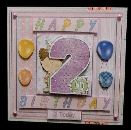 Happy 2nd Birthday 8x8ins Mini Kit by Suzi Cooper