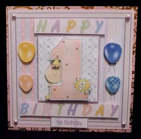 Happy 1st Birthday 8x8ins Mini Kit by Suzi Cooper