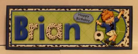 Create Any Name Blue Football Card Kit by Suzi Cooper