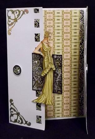 Lady in Yellow Dress Backing 2 by Suzi Cooper