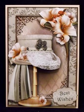 Steampunk Top Hat with Lace & Ivory Lilies Mini Kit by Suzi Cooper