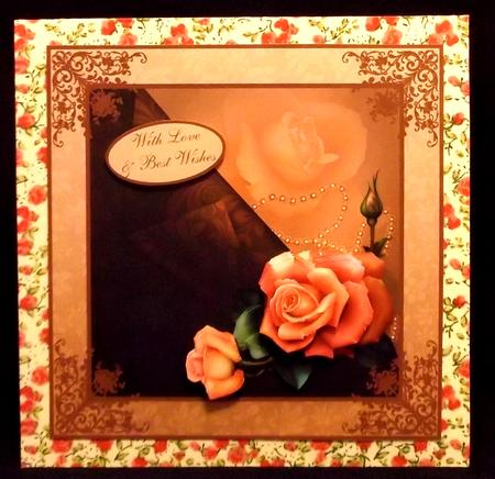 Dewdrops on Roses 7x7 Card by Suzi Cooper