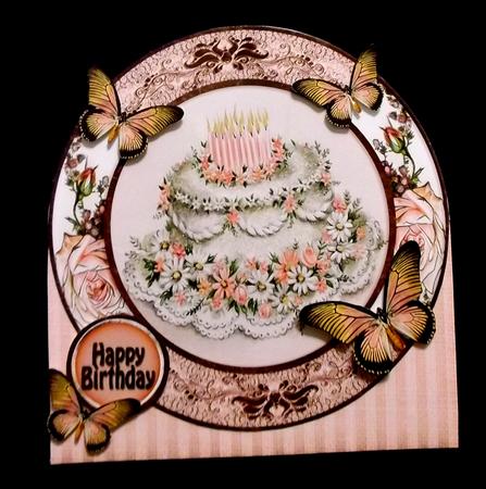 Happy Birthday Round Over the Top Fold Card 207 by Suzi Cooper