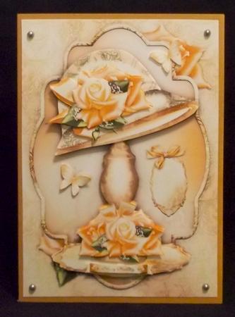 Fashion Vintage Hat with Peach Roses by Suzi Cooper