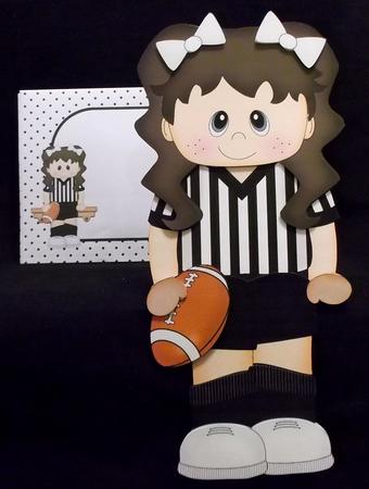 3D on the Shelf Card Kit - Rugby or Aus Football Girl Sheila by Suzi Cooper