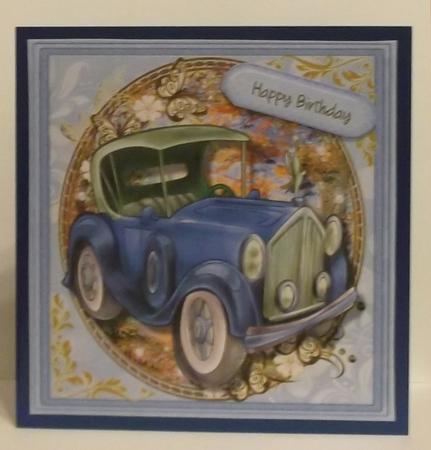 Lovely Vintage Car Fit for a King ( Blue ) by Suzi Cooper