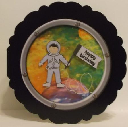 Through the Porthole - Astronaut in Space 4 by Suzi Cooper