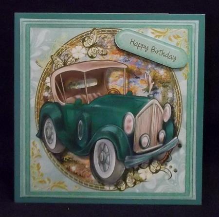 Lovely Vintage Car Fit for a King, ( Green ) by Suzi Cooper