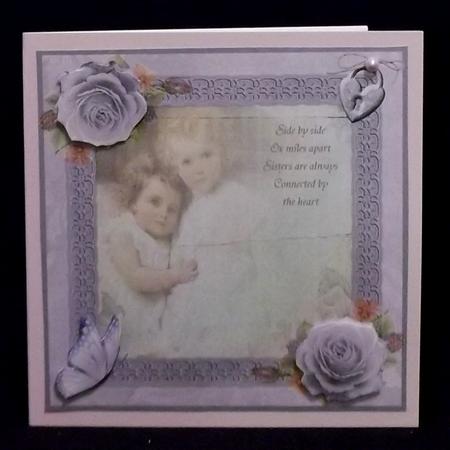 Sisters Are Always Connected by the Heart Topper & Decoupage by Suzi Cooper