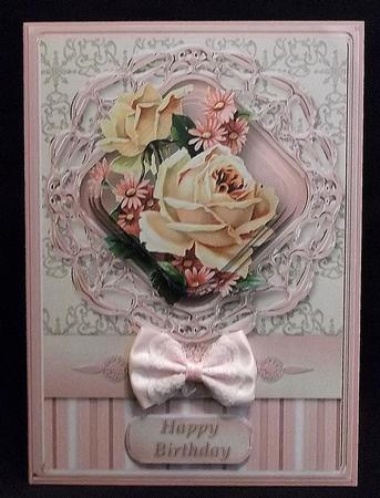 Vintage Roses Framed Pyramid Card Front by Suzi Cooper