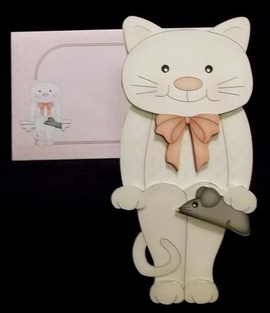 3D on the Shelf Card Kit - Little White Cat Bella by Suzi Cooper