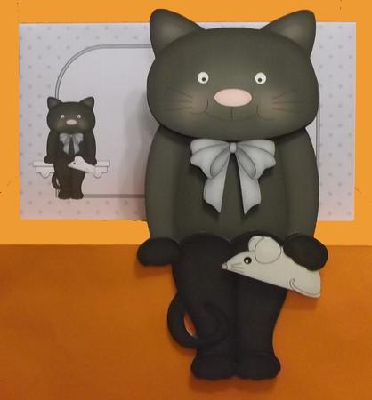 3D on the Shelf Card Kit - Little Black Cat Sooty by Suzi Cooper