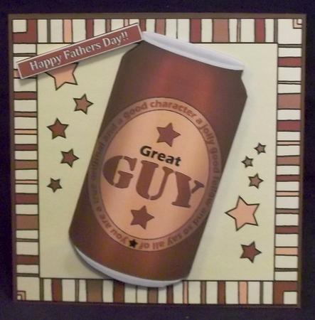 Great Guy Beer Can Quick Card N 3D Decoupage by Suzi Cooper