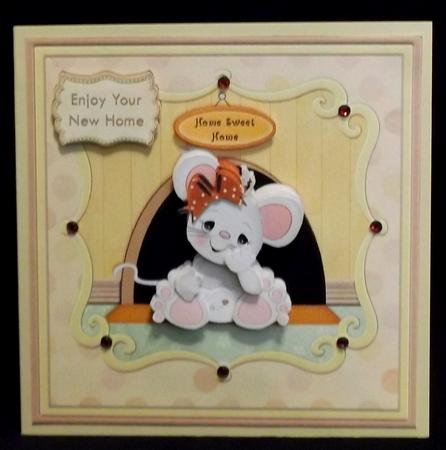 New Home Mouse or Baby Card Front & Decoupage by Suzi Cooper