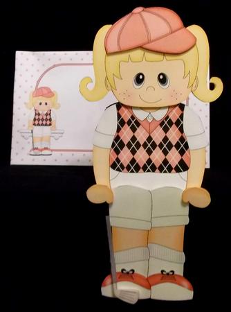 3D on the Shelf Card Kit - Golfing Girl Mary by Suzi Cooper