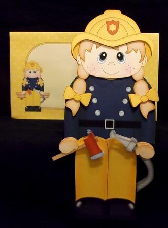3D on the Shelf Card Kit - Firefighter Firewoman Faye by Suzi Cooper