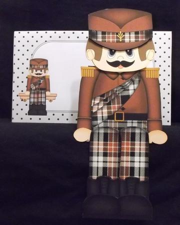 3D on the Shelf Card Kit - Fred the Tartan Soldier by Suzi Cooper