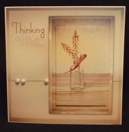 Hyacinth Blush 8x8inch Card Front. by Suzi Cooper