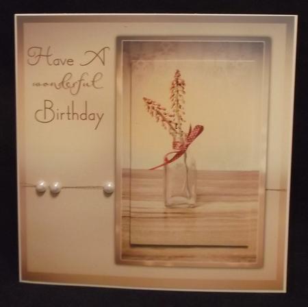Hyacinth Blush Birthday Card Front 8x8inch by Suzi Cooper