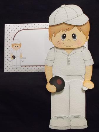 3D on the Shelf Card Kit - Lawn Bowls Boy Alfie by Suzi Cooper