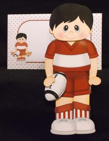 3D on the Shelf Card Kit - Rugby Boy Hugo by Suzi Cooper