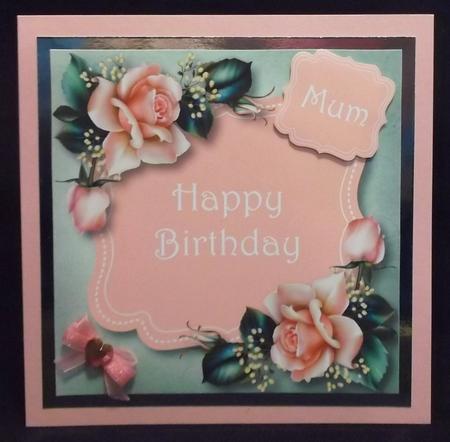 Pale Pink Roses Birthday 8x8 Quick Topper by Suzi Cooper