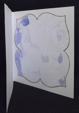 Pink Rose Blue Large Blooms 8inch Insert Panel by Suzi Cooper